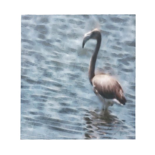 フラミンゴの幼鳥 水彩画 ノートパッド (正面)