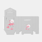 フラミンゴの愛の名前と日付優先ボックスのテント フェイバーボックス (折り畳みなし)