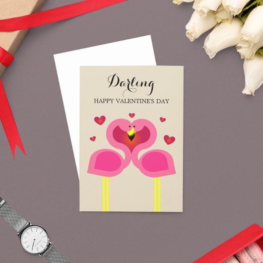 フラミンゴの愛の記念日カード カード