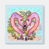 フラミンゴの愛 マグネット (正面)