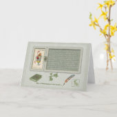 フラミンゴの挨拶状 カード (黄色い花)