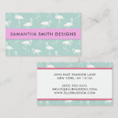 フラミンゴの柄、ペットショップ、バードショップ 名刺 (正面/裏面)