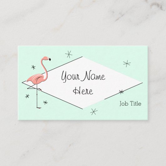 フラミンゴの水のダイヤモンドの名刺 名刺 (正面)