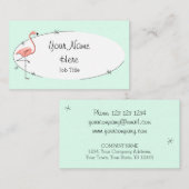 フラミンゴの水の楕円形の名刺 名刺 (正面/裏面)