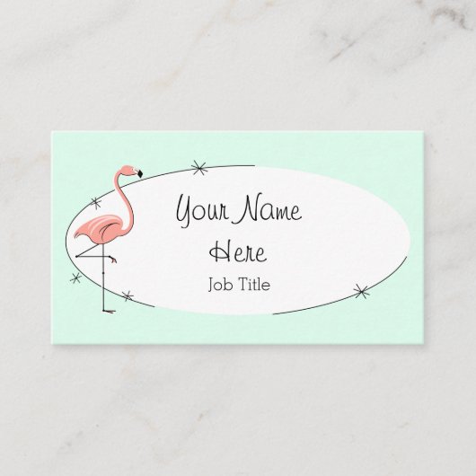 フラミンゴの水の楕円形の名刺 名刺 (正面)