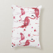 フラミンゴの水の色のパターン、鮮やかデザイン。 アクセントクッション (裏面(縦))