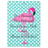 フラミンゴの水玉模様の引用文のクリップボードがあって下さい クリップボード (裏面)