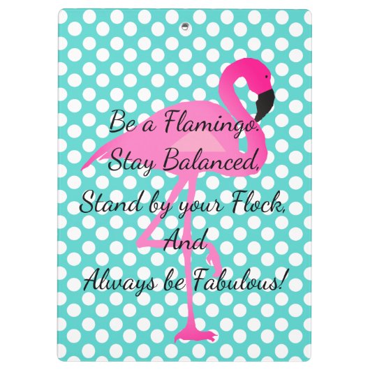 フラミンゴの水玉模様の引用文のクリップボードがあって下さい クリップボード (裏面)