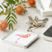 フラミンゴの水色 キーホルダー (側面)