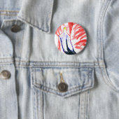 フラミンゴの油絵のピンクのFlamingoeのスケッチ 缶バッジ (インサイチュ)