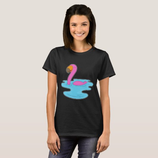 フラミンゴの泳ぎ Tシャツ (正面フル)