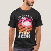 フラミンゴの洒落たダジャレ Tシャツ (正面)