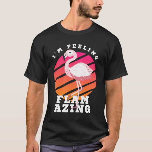 フラミンゴの洒落たダジャレ Tシャツ (正面)