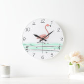 フラミンゴの海番号周り ラージ壁時計 (ホーム)