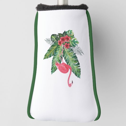 フラミンゴの熱帯葉性のパター ゴルフヘッドカバー (回転90)