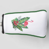 フラミンゴの熱帯葉性のパター ゴルフヘッドカバー (正面)