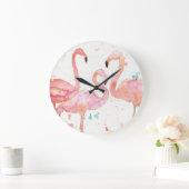 フラミンゴの熱帯|の収集 ラージ壁時計 (ホーム)