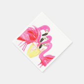 フラミンゴの白ワイン スタンダードカクテルナプキン (角)