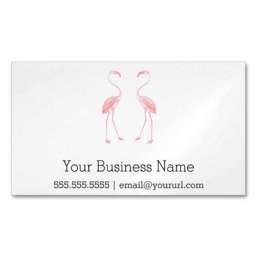 フラミンゴの直面 マグネット名刺 (正面)