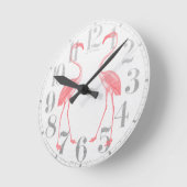 フラミンゴの直面 ラウンド壁時計 (傾斜)