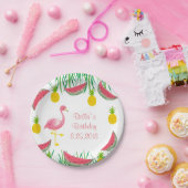 フラミンゴの紙皿 ペーパープレート (パーティー)