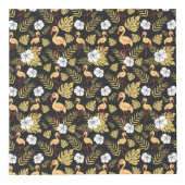 フラミンゴの継ぎ目のない模様の黄色と白の花 フォトキューブ (右)