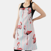 フラミンゴの継ぎ目のない模様 エプロン (インサイチュ)