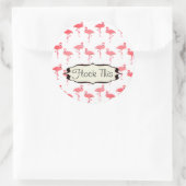 フラミンゴの群おもしろいれ ラウンドシール (バッグ)