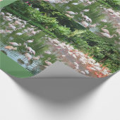 フラミンゴの群れの誕生日、クリスマスプレゼントの包装 ラッピングペーパー (角)