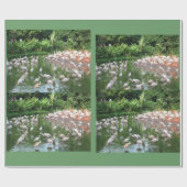 フラミンゴの群れの誕生日、クリスマスプレゼントの包装 ラッピングペーパー (フラット)