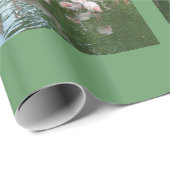 フラミンゴの群れの誕生日、クリスマスプレゼントの包装 ラッピングペーパー (ロールコーナー)