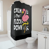 フラミンゴの群れを落ち着おもしろいかせる シャワーカーテン (インサイチュ)