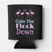 フラミンゴの群れを落ち着おもしろいかせる 缶クーラー (裏面)