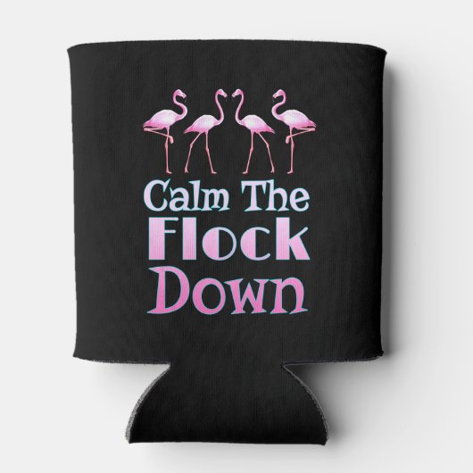 フラミンゴの群れを落ち着おもしろいかせる 缶クーラー (裏面)