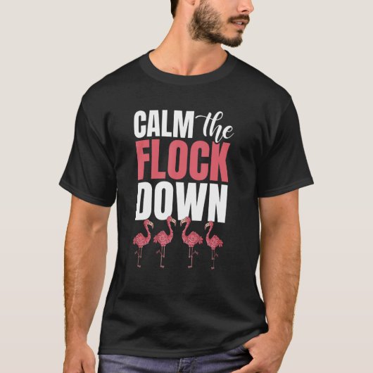 フラミンゴの群れを落ち着かせる Tシャツ (正面)