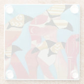 フラミンゴの群れ ガラスコースター (裏面)