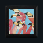 フラミンゴの群れ ギフトボックス<br><div class="desc">Jennifer Rutledge著「Flock of Flamingoes II」さまざまな質感が適用されたフラミンゴのグループを特徴とする。</div>
