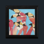 フラミンゴの群れ ギフトボックス<br><div class="desc">Jennifer Rutledge著「Flock of Flamingoes II」さまざまな質感が適用されたフラミンゴのグループを特徴とする。</div>