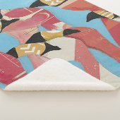 フラミンゴの群れ シェルパブランケット (3/4)