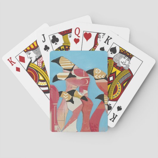 フラミンゴの群れ トランプ (裏面)