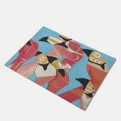 フラミンゴの群れ ドアマット (アングル)