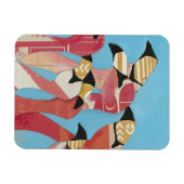 フラミンゴの群れ マグネット (横)