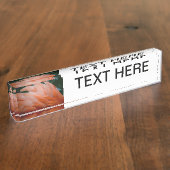 フラミンゴの羽はクローズアップの鳥を波立たせました デスクネームプレート (側面)