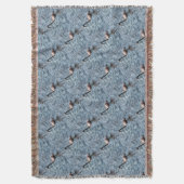 フラミンゴの羽ばたき水彩色 スローブランケット (正面縦)