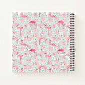 フラミンゴの羽水玉模様 ノートブック (裏面)