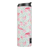 フラミンゴの羽水玉模様 |名前の追加 タンブラー (回転左)