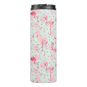 フラミンゴの羽水玉模様 |名前の追加 タンブラー (裏面)