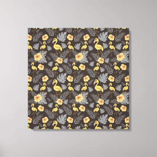 フラミンゴの花との継ぎ目葉の継ぎ目 キャンバスプリント (正面)