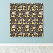 フラミンゴの花との継ぎ目葉の継ぎ目 キャンバスプリント (インサイチュ (ウッドフロア))