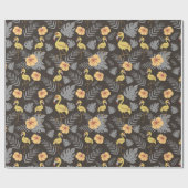 フラミンゴの花との継ぎ目葉の継ぎ目 ラッピングペーパー (フラット)